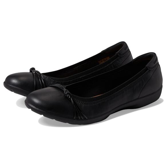NWT Clarks Women's Meadow Rae Ballet Flat, Black Leather, 6 - Picture 5 of 6